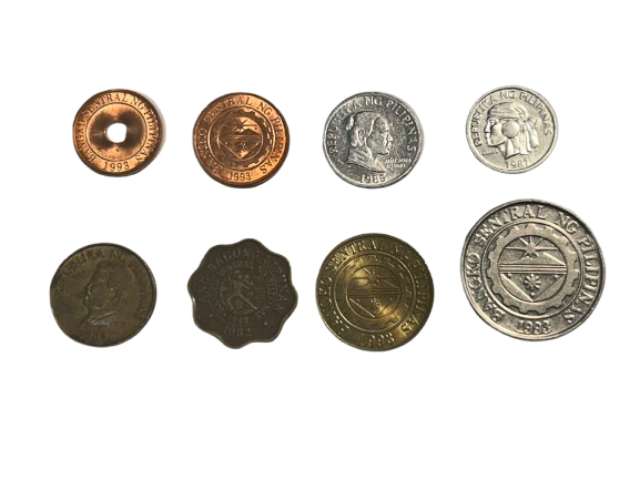 Philippines 8 Coins Lot 1 Piso, 25 10 5 1 Sentimo Mixed Dates Collectible Set