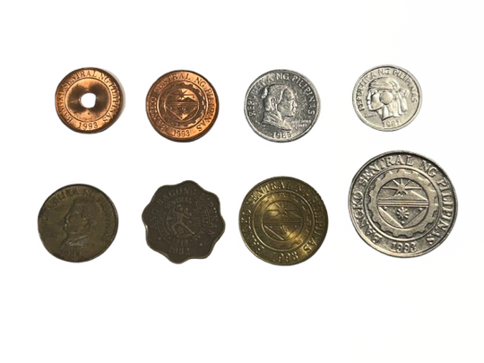 Philippines 8 Coins Lot 1 Piso, 25 10 5 1 Sentimo Mixed Dates Collectible Set