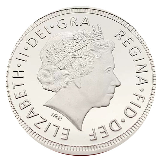 Lucky Coin - Elephant- Craft Gift Coin Colored in Protective Plastic Capsule Silver plated