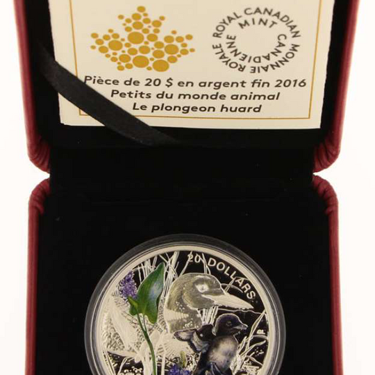 2016 Canada $20 Baby Animals: Common Loon 1 oz Pure Silver Coin