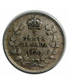 1911 Kanada Silber kleine 5-Cent-Münze – VG/F