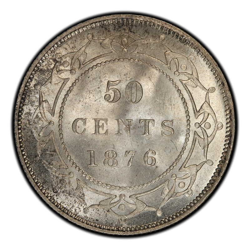 1876H Canada Silver 50 cents Newfoundland (Victoria) Coin VG