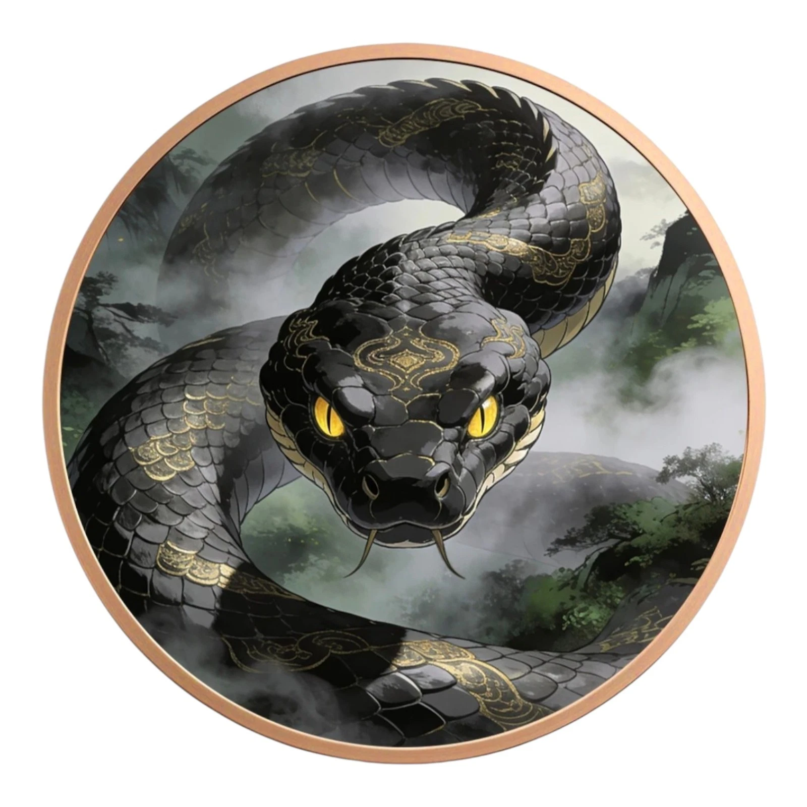 Mystic Black Serpent 1 oz Pure Copper Colorized Bullion Round