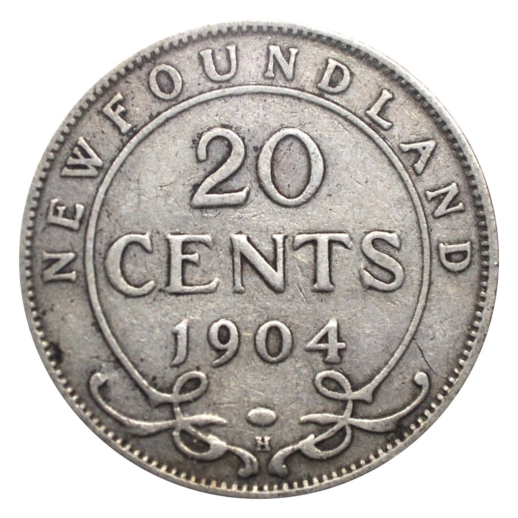 1900 Newfoundland 20 Cents Silver  Coin VG
