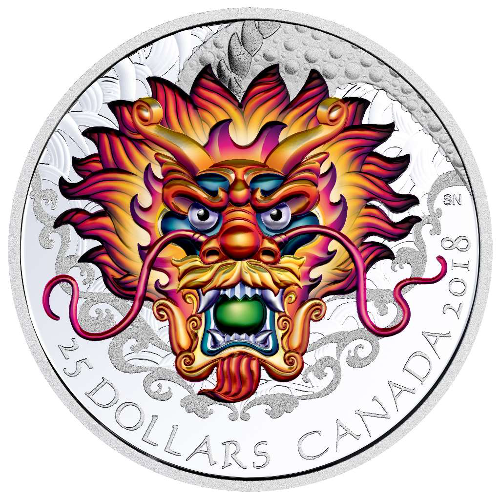 2018 Canada $25 Dragon Boat - 1 oz Pure Silver Coin
