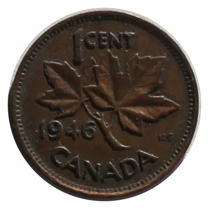 1946 1 Cent Canadian Penny circulé très bon état