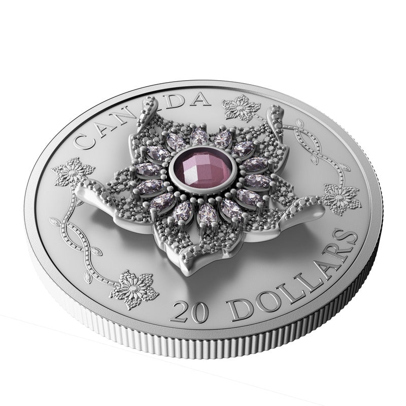 2025 Canada $20 Williamson Diamond Brooch 1 oz Silver Coin Crown Jewels