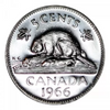 1966 Canadian Nickel 5 Cents Five Cents Beaver Coin BU