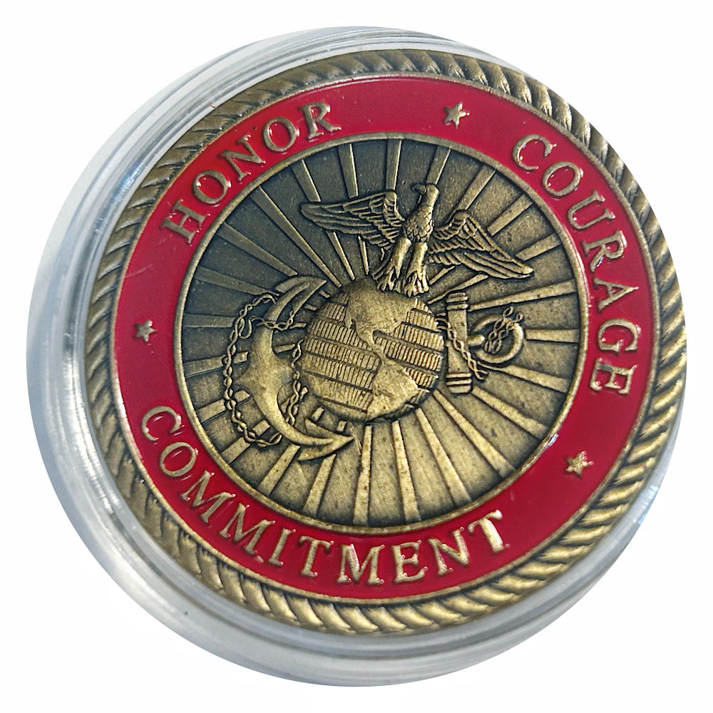 Lucky Craft Colored Coin Semper Fi United States Marines Challenge   in Capsule