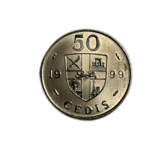 1999 Ghana  50 cedis Drum Designcoin BU
