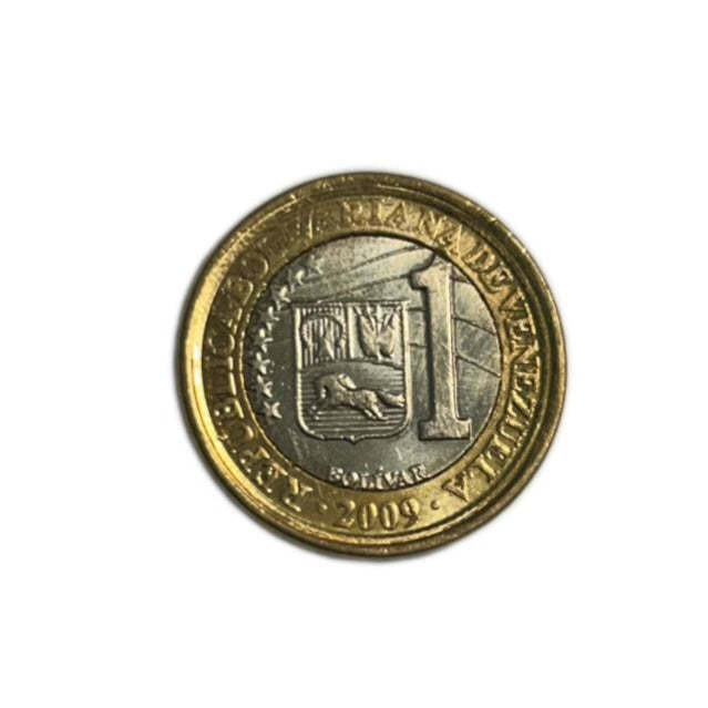 2009 Venezuela 1 Bolívar Bimetal Coin – Libertador Bust