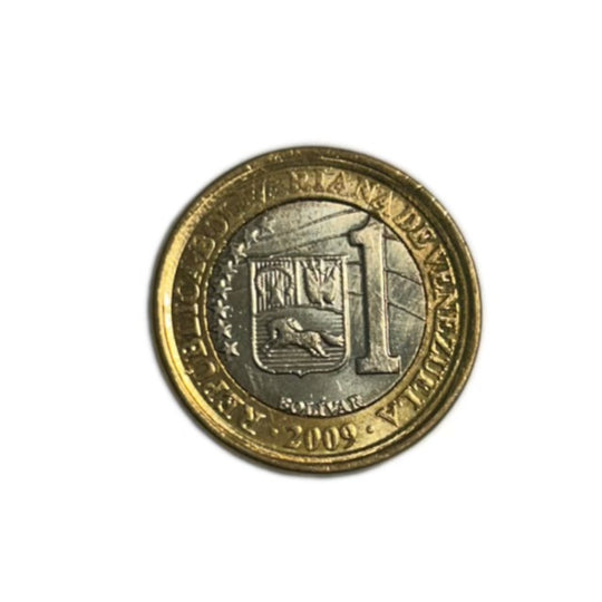 2009 Venezuela 1 Bolívar Bimetal Coin – Libertador Bust