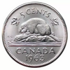 Pièce de 5 cents en nickel canadien de 1963. Canada Five Cents Castor BU