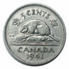 Pièce canadienne de 5 cents en nickel castor de 1939 VF