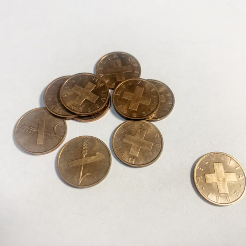 1983 1 Rappen Switzerland PennyHelvetia Cross Coin BU