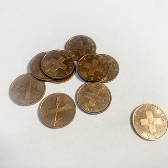1983 1 Rappen Switzerland PennyHelvetia Cross Coin BU