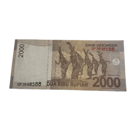 2016 Old Indonesia Paper Money Currency 2000 Rupiah  VF