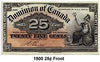1900 Canada25 Cents Banknote