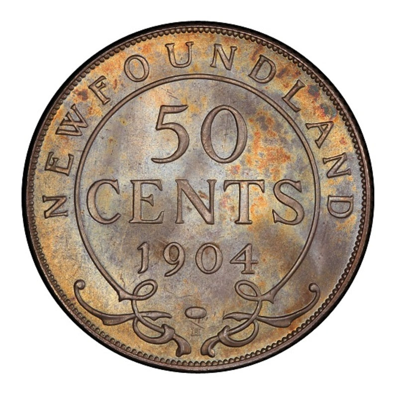 1904 H Canada Silver 50 cents Newfoundland  Coin VG