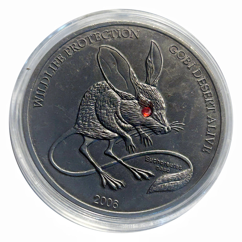 Lucky Craft Coin Wildlife Jerboa Desert Mouse  Medal in Capsule