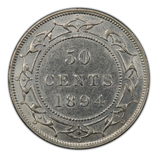 1894 Canada Silver 50 cents Newfoundland (Victoria) Coin VG