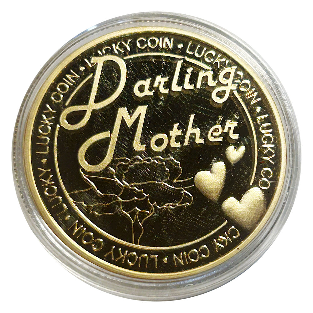 Lucky Coin Four Leaf Clover Mother Gift  in Protective Plastic Capsule