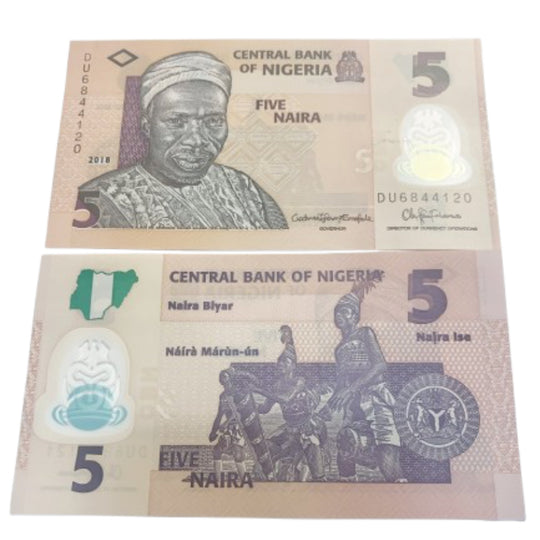 2015 NIGERIA 5 NAIRA  BANKNOTE WORLD UNC