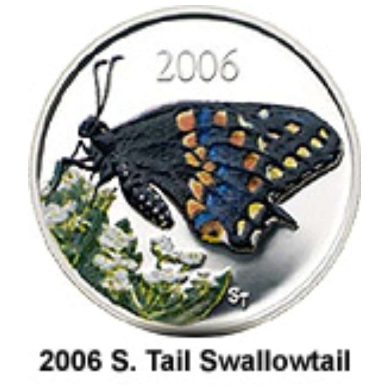 2006 Canada 50-Cent Short-Tailed Swallowtail Butterfly Silver Coin
