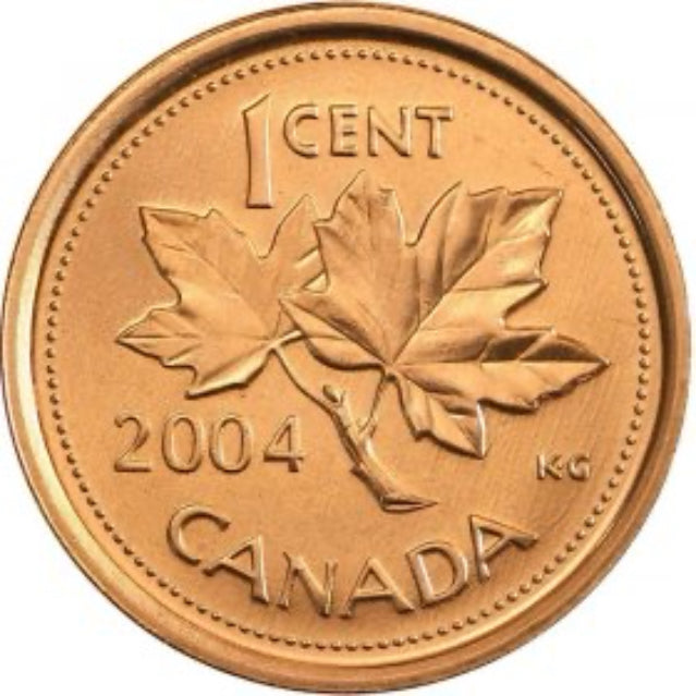 2004P  Canada One Cent Copper Penny BU