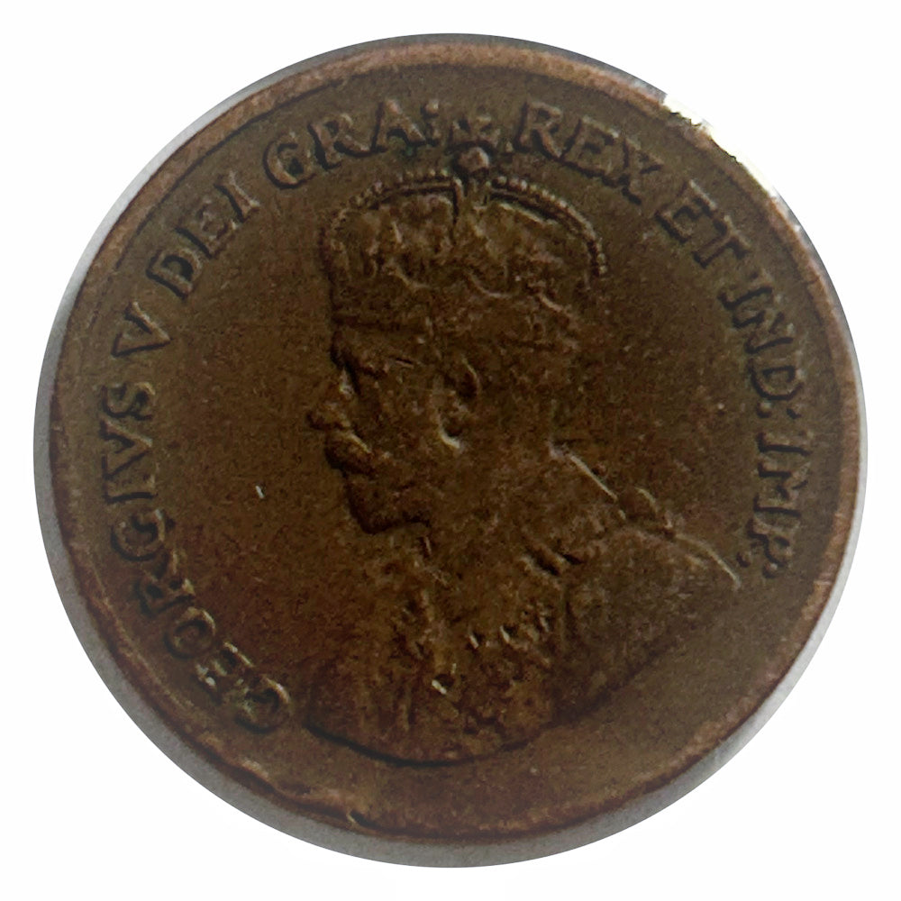 Canada 1 Cent 1926 George V Canadian Penny Copper Coin petit cent Faible tirage date clé