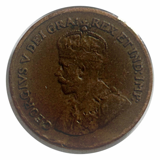 Canada 1 Cent 1926 George V Canadian Penny Copper Coin petit cent Faible tirage date clé