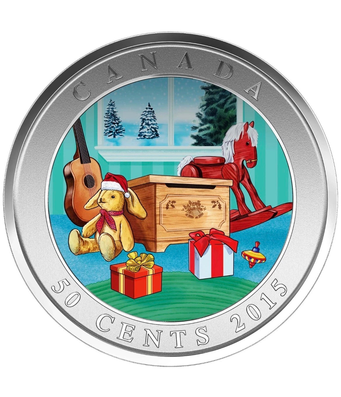 Canada Base Metal 2015 50 Cents Holiday Toy Box - Lenticular Series