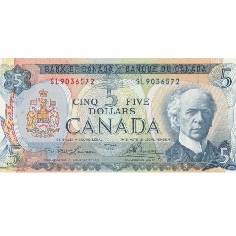 1972 Canada  $5 Multicoloured Note  Lot of 5