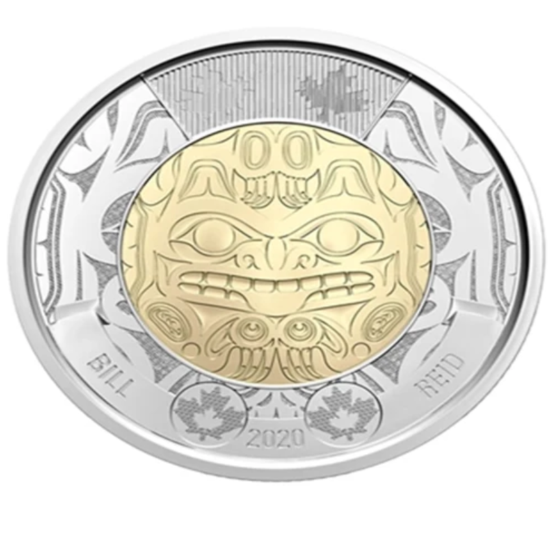 2020 2-Dollar-Bill-Reid-Münze, nicht gefärbt, von Special Wrap Roll