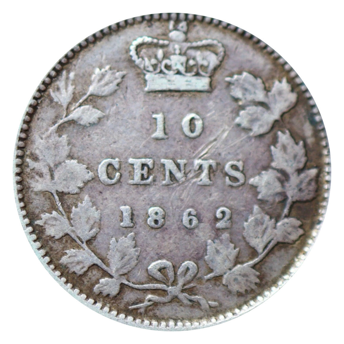 1862 New Brunswick 10 Cents  Silver Victoria Coin VF