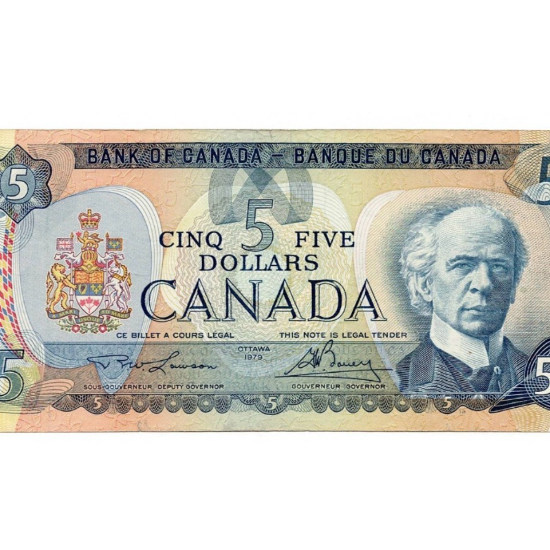 1979 Canada  $5 Multicoloured Note EF Lot of 5