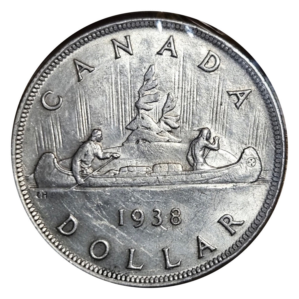 1938 Canada Silver Dollar $1 Key Date King George VI 80% Silver VF