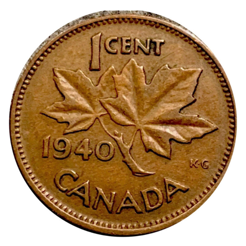 1940 1 Cent Canadian Penny circulé très bon état
