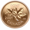 2001 P Canada One Cent Copper Penny BU