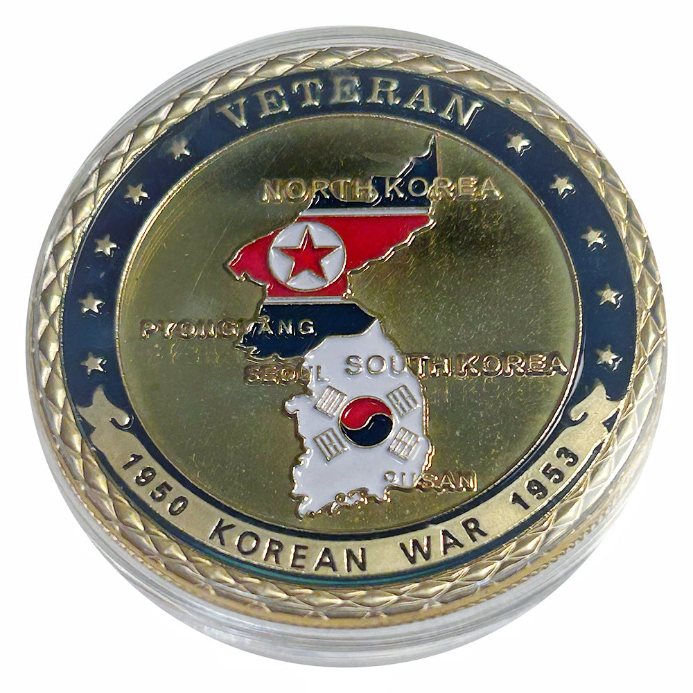 Lucky Craft Colored Coin Korean War Veteran Commemorative  in Capsule
