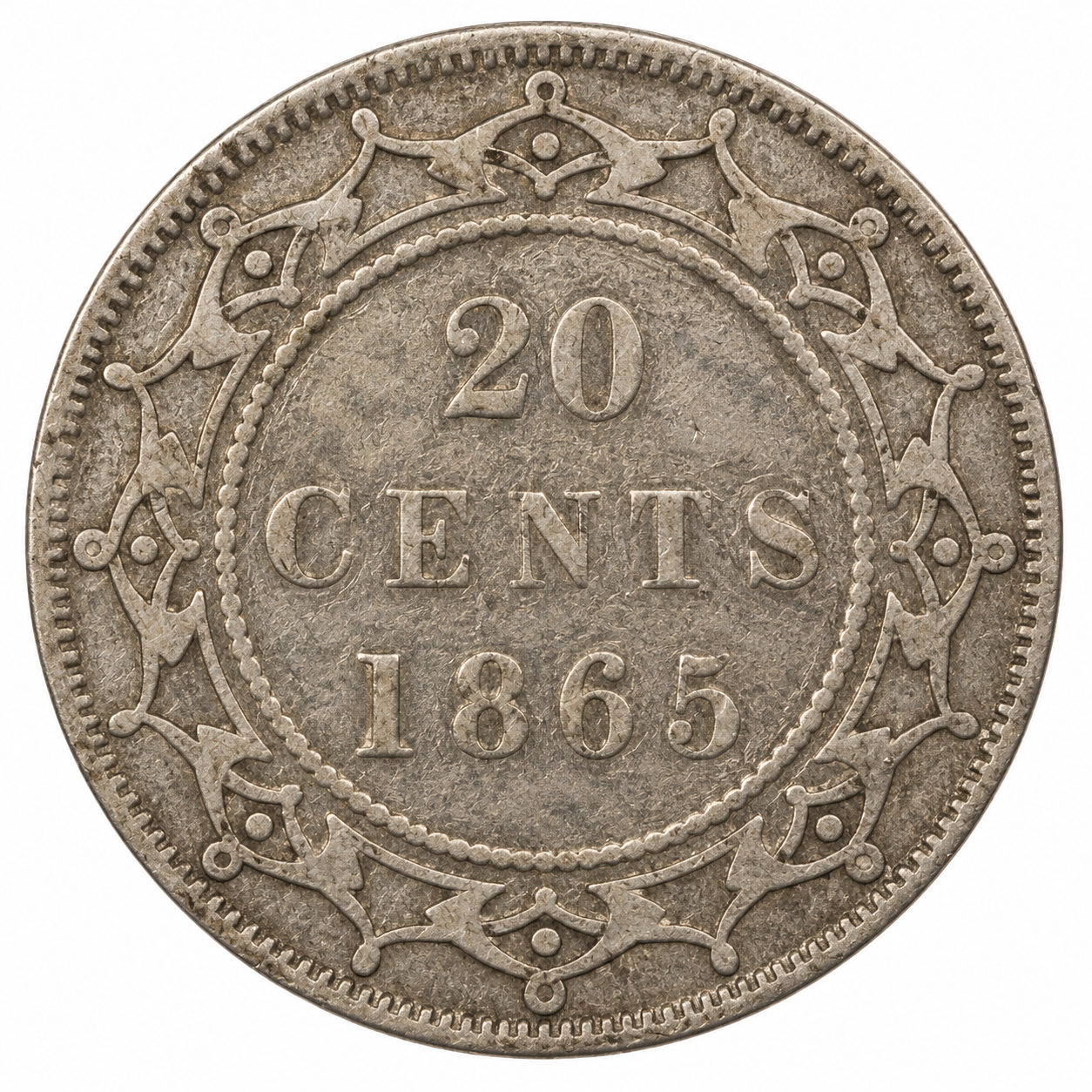 1865 Newfoundland 20 Cents Queen Victoria .925 Silver Canada