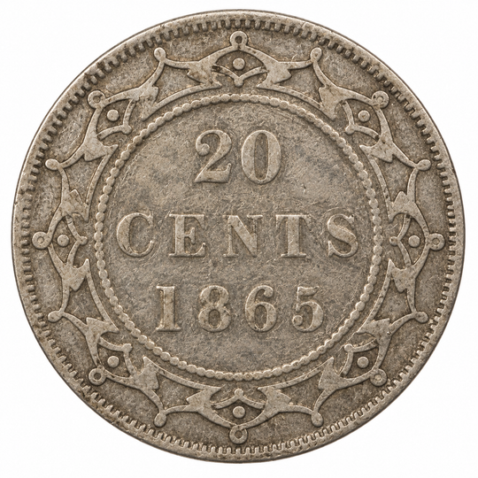 1865 Newfoundland 20 Cents Queen Victoria .925 Silver Canada