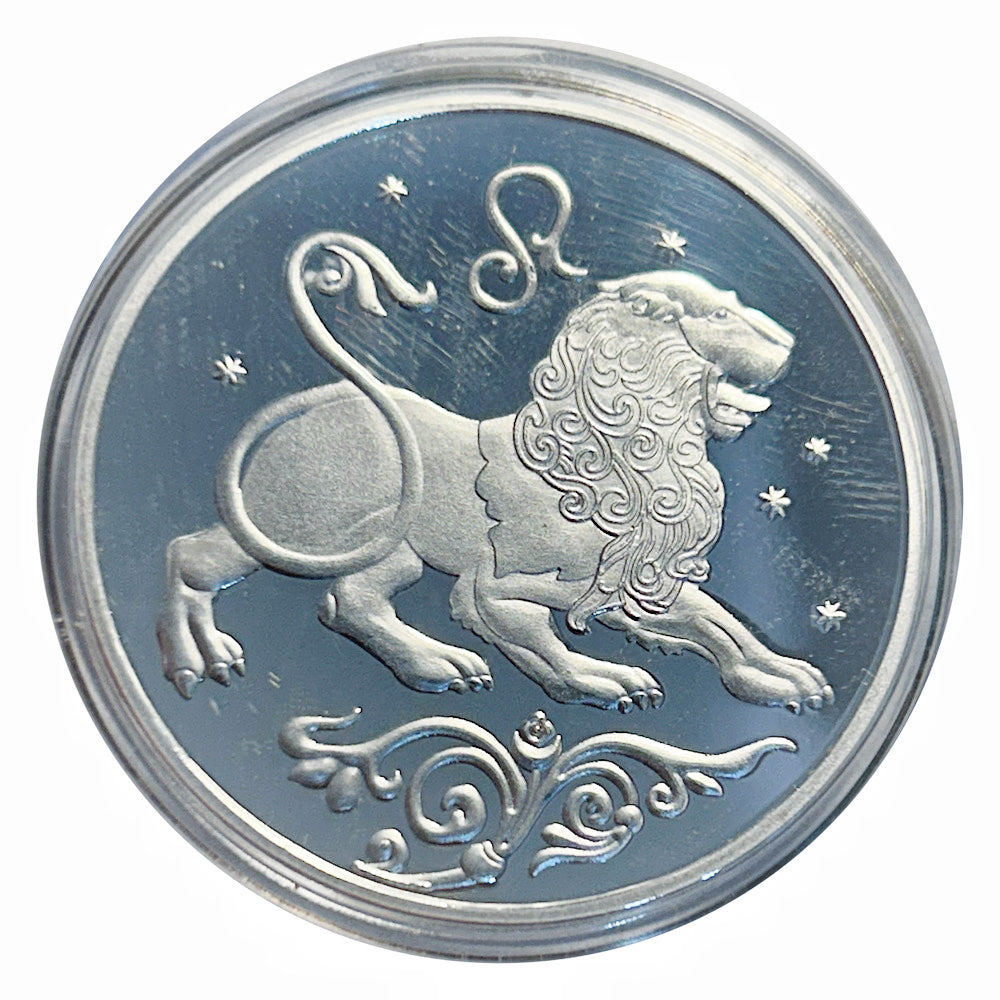 Lucky Craft Coin Leo Zodiac Lion  Medal in Capsule