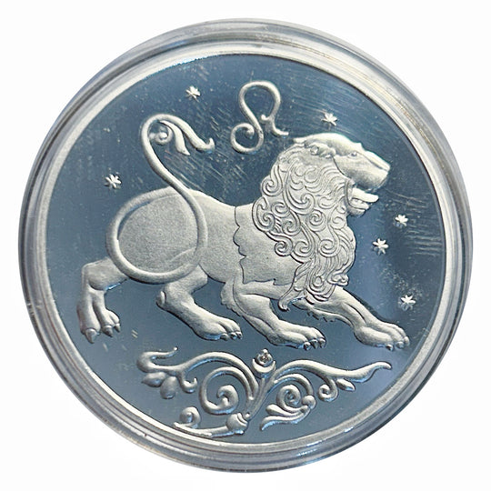 Lucky Craft Coin Leo Zodiac Lion  Medal in Capsule