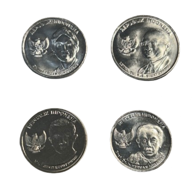2016 Indonesia Rupiah Coin Set – 100 200 500 1000 Rupiah – Bank Indonesia BU