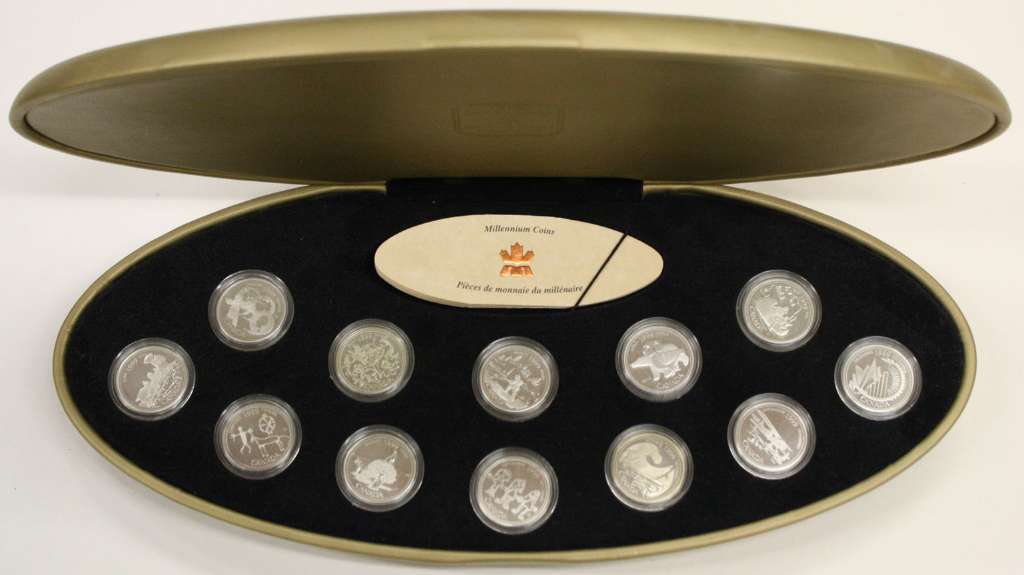 1999 Canada Millennium 12-Coin 25 Cent .925 Silver Proof Set RCM