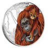 Lucky Coin Colored Orangutan Mother & Baby in Protective Plastic Capsule
