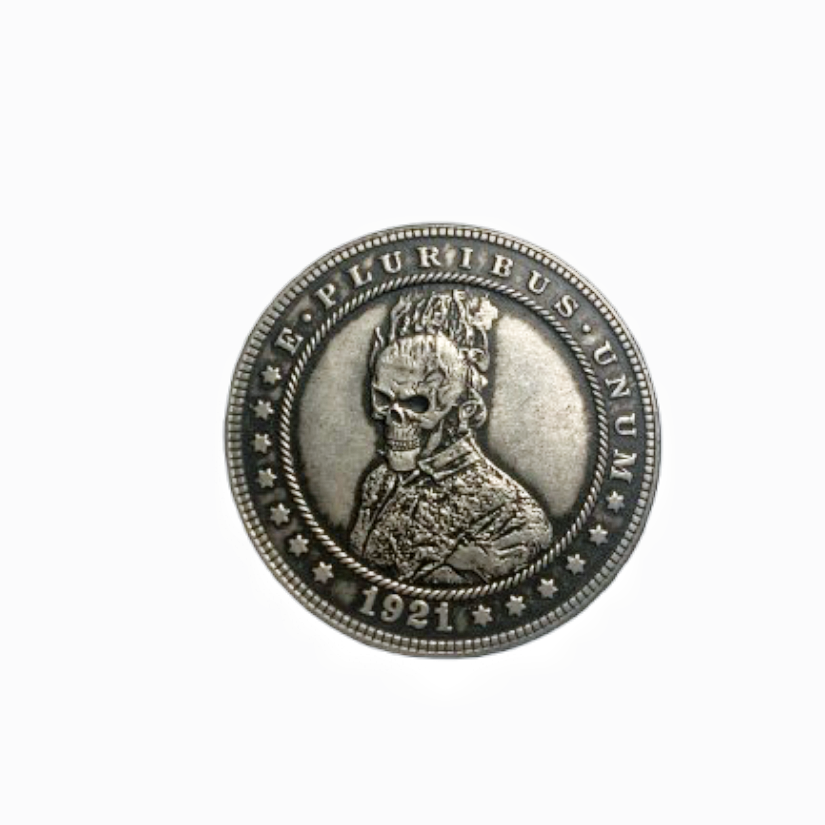 Copper Craft  Coin “1921 Skeleton Emperor  “40mm Hobo Nickel Big Coin