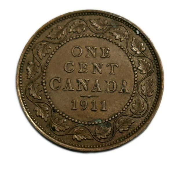 1911 Canada One Cent  George V Large  Penny Coin VG