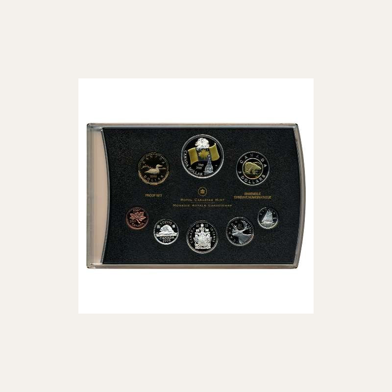 2005 Canada Flag 40th Anniversary 8-Coin Silver Proof Set RCM OGP